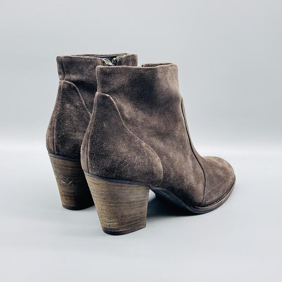 Paul Green Boots Womens 10 Brown Suede Heeled Ankle Booties Side Zip Comfort - Picture 7 of 11
